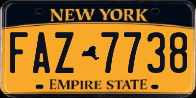 NY license plate FAZ7738