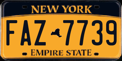 NY license plate FAZ7739