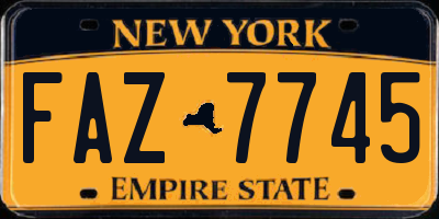 NY license plate FAZ7745