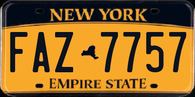 NY license plate FAZ7757
