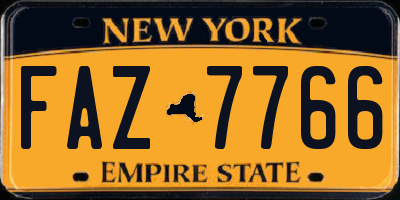 NY license plate FAZ7766