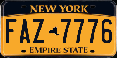 NY license plate FAZ7776