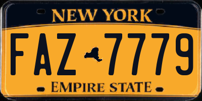 NY license plate FAZ7779
