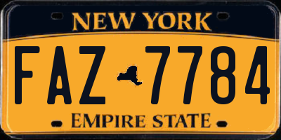NY license plate FAZ7784