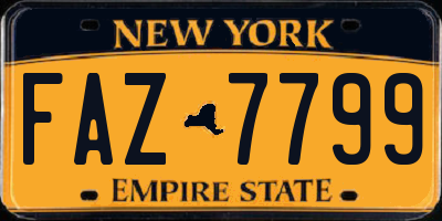NY license plate FAZ7799