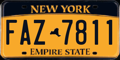 NY license plate FAZ7811