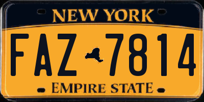 NY license plate FAZ7814