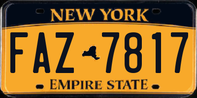 NY license plate FAZ7817