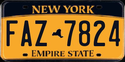 NY license plate FAZ7824