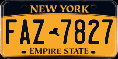 NY license plate FAZ7827