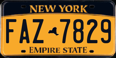 NY license plate FAZ7829