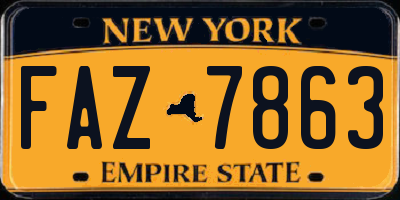 NY license plate FAZ7863