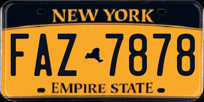 NY license plate FAZ7878