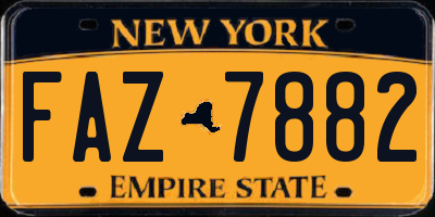 NY license plate FAZ7882