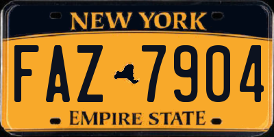 NY license plate FAZ7904