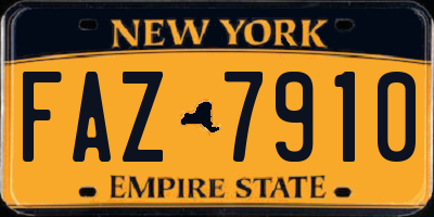 NY license plate FAZ7910