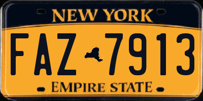 NY license plate FAZ7913