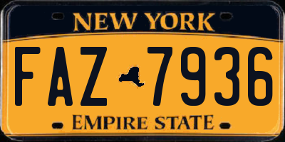 NY license plate FAZ7936