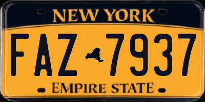 NY license plate FAZ7937
