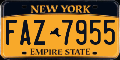 NY license plate FAZ7955