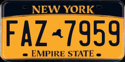 NY license plate FAZ7959