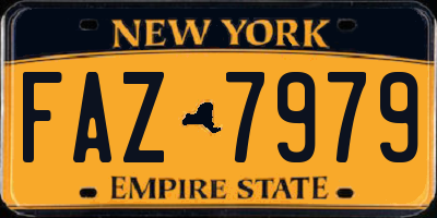 NY license plate FAZ7979