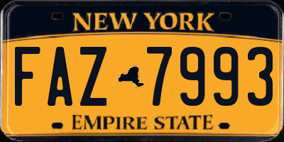 NY license plate FAZ7993