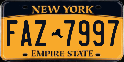 NY license plate FAZ7997