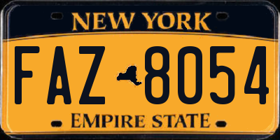 NY license plate FAZ8054