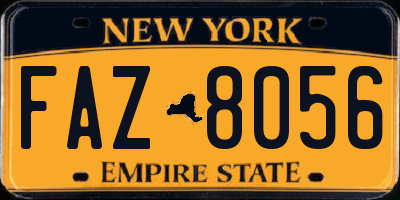 NY license plate FAZ8056