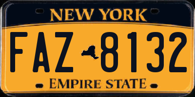 NY license plate FAZ8132