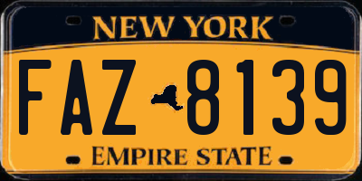 NY license plate FAZ8139
