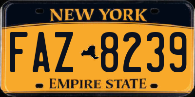 NY license plate FAZ8239