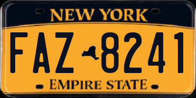 NY license plate FAZ8241