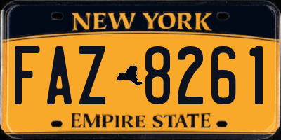 NY license plate FAZ8261