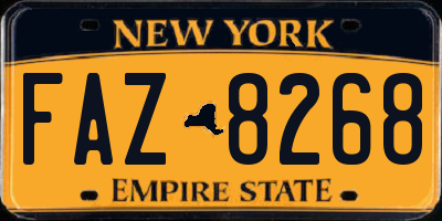 NY license plate FAZ8268