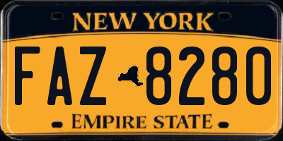 NY license plate FAZ8280