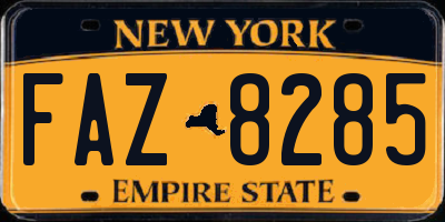 NY license plate FAZ8285