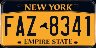 NY license plate FAZ8341