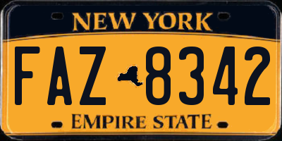 NY license plate FAZ8342