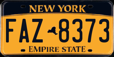 NY license plate FAZ8373
