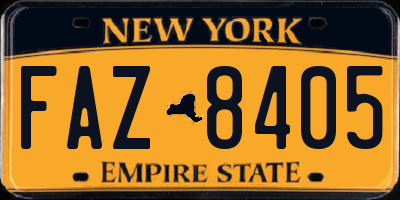 NY license plate FAZ8405