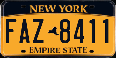 NY license plate FAZ8411