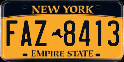 NY license plate FAZ8413
