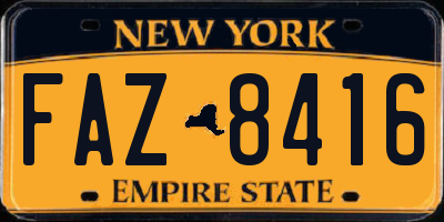 NY license plate FAZ8416