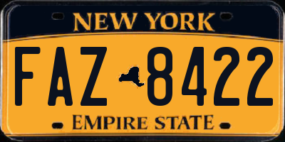 NY license plate FAZ8422