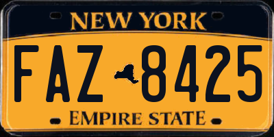 NY license plate FAZ8425