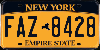 NY license plate FAZ8428