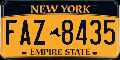 NY license plate FAZ8435