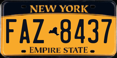 NY license plate FAZ8437